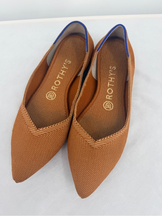 Rothy’s Pointed Toe Knit Flats Rust Orange Women’s 7.5 - Picture 3 of 10